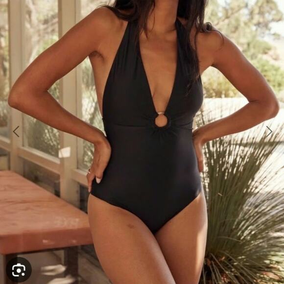 NWT SUMMERSALT Black One Piece Swimsuit The O Ring Reef - Picture 2 of 12